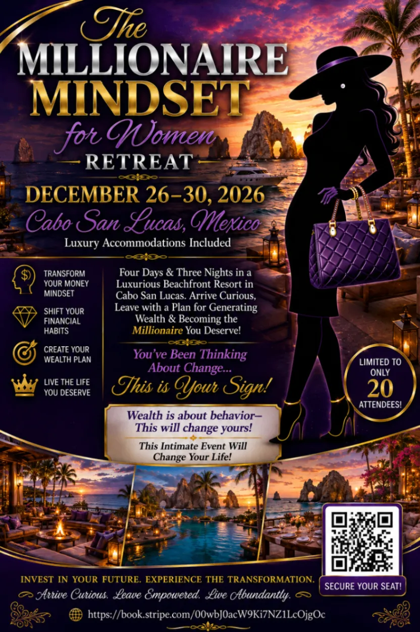 Cabo San Lucas Millionaire Mindset for Women Retreat flyer