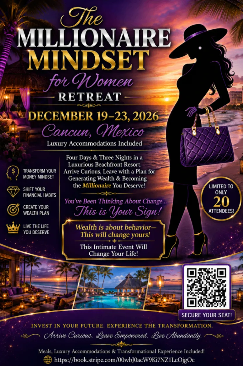 Cancun Millionaire Mindset for Women Retreat flyer
